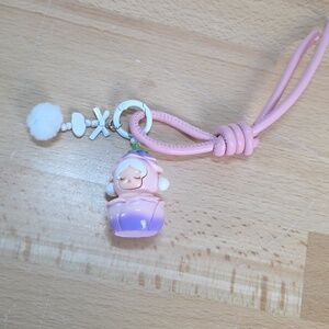 Pink Flower Doll Keychain